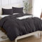 Copripiumino Matrimoniale 100% Cotone 240x220 (2 Federe 50x80), Set Copripiumino in Premium Cotone 150GSM OEKO-TEX, Morbida, Traspirante, Ipoallergenica - Grigio Scuro