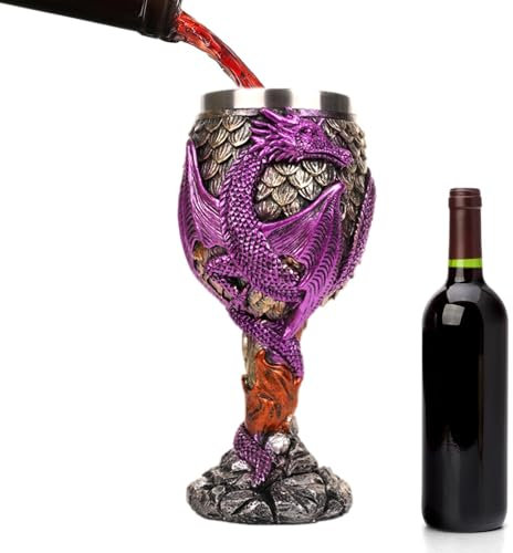 Calice à Vin De Dragon - Coupe Calice Médiévale Creative, Gobelet Médiéval En Acier Inoxydable | Calice Médiéval De Décoration De Fête, Verres à Pied Fantasy Dragon Pour Les Fêtes, Boisson Quotidienne