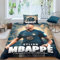 WFKLLL Kylian Mbappe Bettwäsche-Set - Fußballverein, 1 Bettwäsche-Set mit Reißverschluss und 2 Kissenbezügen (135 x 200 + 50 x 75 x 2)