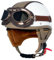 Casco Jet Moto Vintage Omologato ECE Mezzo Pelle Casco Da Motociclista Caschi Cromwell Con Occhiali Portatile Casco A Scodella Per Uomo Donna Scooter Street Cruiser 3,L:58-59CM