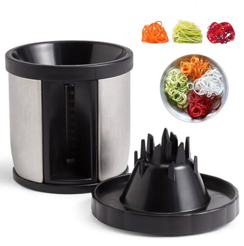 Taglia Verdure Spiralizzatore Di Verdure Affetta Verdure Manuale,Taglia Verdure Julienne Spaghetti Manuale,Mandolina Per Verdure Professionale,In 1,Per Sminuzzare, Carote, Cetrioli, Patate, Zucche