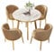 Rundes Besprechungstisch-Set mit 4 Stühlen, Büromöbel, für Empfangsraum oder Wohnzimmer, platzsparendes Design, Braun