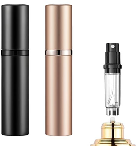 FENGCHUANG Parfümzerstäuber 2 Stücke Sprühflasche Klein 5ml Parfümzerstäuber Nachfüllbar Reise Zerstäuber Parfüm,Perfume Atomizer pour Spazierengehen,Reisen und Ausgehen