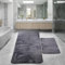 Bonny Home rutschfeste Badematte Anthrazit Badteppich 2er Set (60x100 cm) + (50x60 cm) Relax Plüsch | Weiche Bad- und Duschvorleger Maschinenwaschbar, Schnell Trocknend Badvorleger