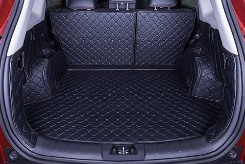 WSYLJX Cobertura Completa Alfombrillas de Maletero de Coche para Audi Q5 2013 2014 2015 2016, Maleteros Bandeja Trasero Alfombra Protectora Accesorios,Black Style