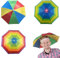 MOAZIFI 3 Regenbogen Faltende Regenschirmhüte, Geeignet Festival Zubehör, Einfache Lagerung, Verstellbarer Kopfumfang, Regenschirm Hutr Regenschirmhut Design, Komfortablere Outdoor-Aktivitäten