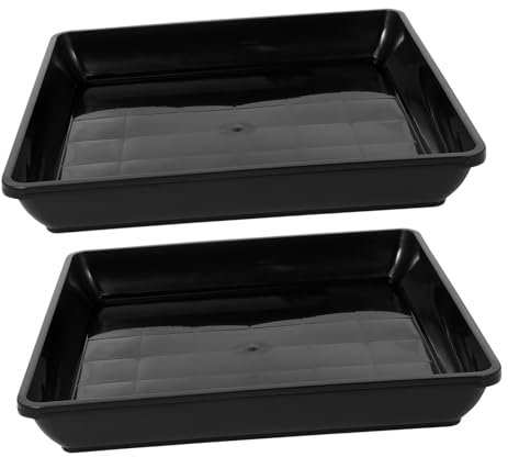 BESTonZON Sottovaso per Piante in Plastica Pp 2 Pezzi Quadrato Antigoccia per Interni Ed Esterni Balcone Giardino Resistente e Pratico
