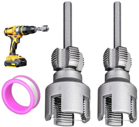 Herramienta de rosca interior y exterior para tubos, herramienta de corte de rosca de tubo con doble función, terraja de 1/2 pulgada 3/4, juego de roscas compatible con taladro eléctrico para tubos de