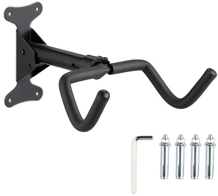 Relaxdays Fahrrad Wandhalterung, klappbar, 50 kg, Wohnung & Keller, HBT: 18x27,5x33 cm, Fahrradhalter drehbar, schwarz