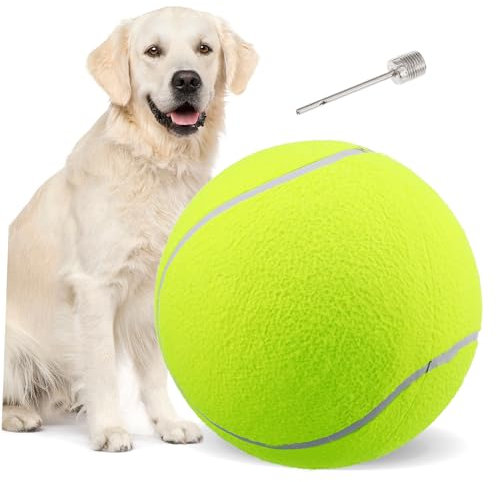HOMOBABE Giant Tennisball für Große Haustiere Spielzeugball für Outdoor Aktivitäten für Hunde und Katzen Fördert Bewegung und Spielspaß
