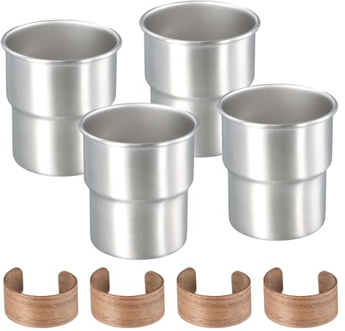 4 x 300 ML Gobelet en Acier Inoxydable, Tasse Camping Réutilisable, Gobelet Inox Empilable, Tasse Sans BPA, Incassable, Parfaits pour les Pique-Niques ou les Voyages, Lavables au Lave-Vaisselle