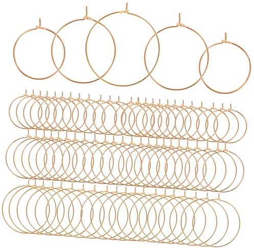 BELLIFFY 150 Stück Teiliges DIY Creolen Ohrringringe aus Roségold Leicht Glatt für Schmuckherstellung und Ohrschmuckzubehör