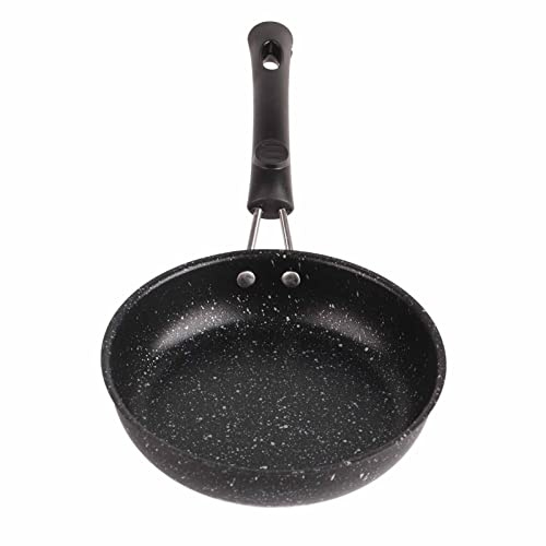 Sartén de Acero Inoxidable con Ergonómico Sartén de Cocina Antiadherente de Conducción de Rápida y Uniforme para Tocino Filete Huevos Cebollas 6.3 (16CM) Respicefinem