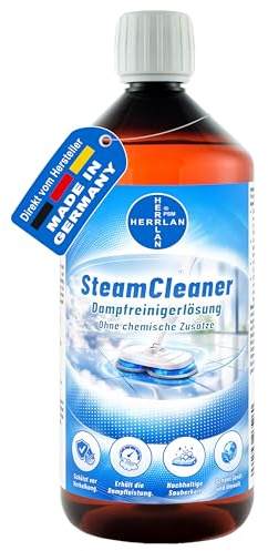 HERRLAN® SteamCleaner - 1 Liter HOCHLEISTUNGS Dampfreinigerlösung | CHEMIKALIENFREI - Probiotischer Reiniger für Dampfreiniger – Tiefenreinigung mit Probiotika – Made in Germany