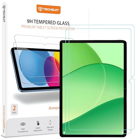 Techsuit Displayschutzfolie 2er Pack für Oppo Pad SE 11, OnePlus Pad Lite Gehärtetes Glas mit 9H Härte, HD Klarheit, Stoßschutz, Einfache Installation, ArmorGlass CrystalHD
