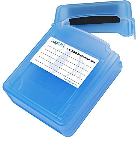 LogiLink UA0132 Festplatte Schutzhülle für 2x 6,4 cm (2,5 Zoll) HDD, blau
