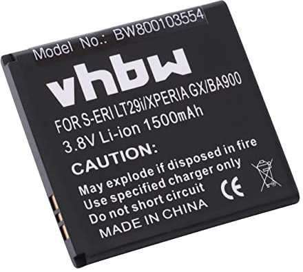 vhbw Akku kompatibel mit Sony Xperia E1 (D2005), E1 Dual (D2105), L (C2105), M (C1905) Handy Smartphone Telefon (1500mAh, 3,8V, Li-Ion)