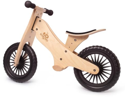 Kinderfeets Retro - Laufrad aus Holz mit coolem Aufdruck - geeignet für Kinder ab 2 Jahren - Natural