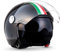 ARMOR HELMETS® AV-63 „Italy Black“ · Jet-Helm · Motorrad-Helm Roller-Helm Scooter-Helm Moped Mofa-Helm Chopper Retro Vespa · ECE 22.05 Sonnenvisier Schnellverschluss Tasche XS (53-54cm)