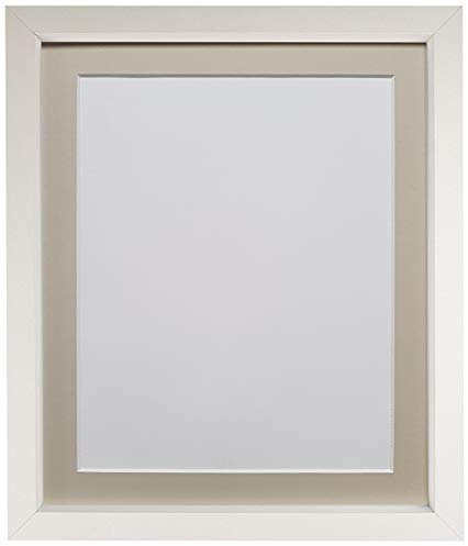 FRAMES BY POST Rio - 18 mm breiter Bilder-/Fotorahmen in weiß, hellgrau, dunkelgrau, MDF, Light Grey Mount, 41 x 30 cm, Bildgröße: 30 x 20 cm