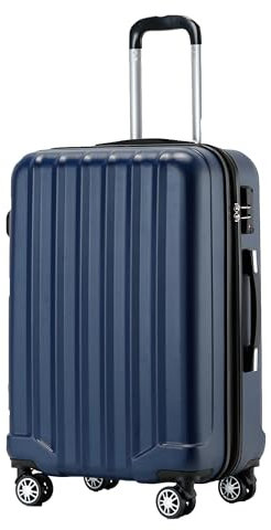 BEIBYE TSA-Schloß 2080 Gepäck Zwillingsrollen Reisekoffer Koffer Trolley Hartschale Dehnungsfuge (Dunkelblau, XL)