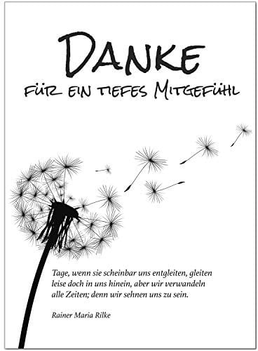 Trauer Danksagungskarten mit Umschlag | Motiv: Pusteblume, 10 Stück | Dankeskarten DIN A6 Set | Trauerkarten Danksagung Danke sagen