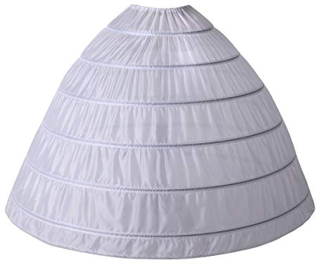 AtSopop Full A-line 6 Hoop Petticoat for Women Underskirt Slip Crinoline For Bridal Dress PT06