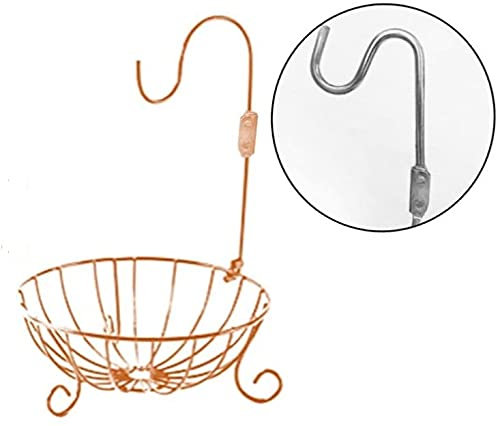 BaHoki Essentials Fruit Tree Bowl with Foldable Banana Hanger, Wire Storage Basket (Copper/Rose Gold)
