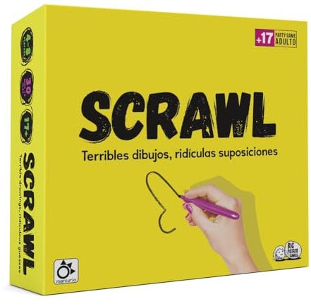 Mercurio - Scrawl - Party Game de Dibujo - Rápido y Divertido - para Adultos y Jóvenes - De 4 a 8 Jugadores - Materiales Incluidos - Apto a Partir de 17 Años