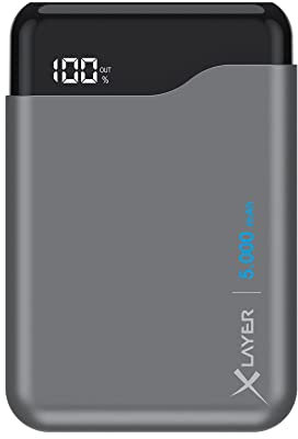 Xlayer Powerbank Micro PRO Externer Akku tragbarer Zusatzakku schnelles Aufladen Space Grey 5000 mAh