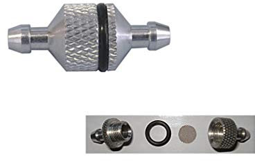 marfitec© Kraftstofffilter Alu zerlegbar, Durchfluss innen Ø: 2 mm, Ø 5 mm Anschluss