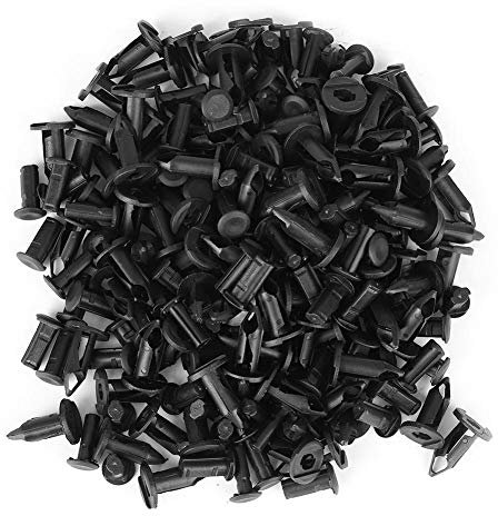 100Pcs Karosserie Kunststoff Niet, Kunststoff Clip Auto B27, 8MM Loch Durchmesser Kunststoff Stoßstange Kotflügel Nieten Halter Push Clips Schwarz