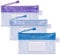 wisdompro Zipper Receipt Holder Folder, 3 Packs Receipt Pouch Bag, Small Plastic Wallet with Label Pocket Organizer for Bills, Cash, Invoice, Office, School or Travel Supplies