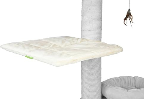 Kratzbaumland Ersatzbezug passend für Natural Paradise Liegemulde eckig Ersatzteil (2 Stück)(Creme - Edelplüsch)