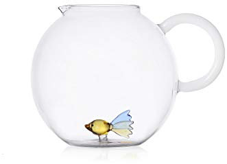Glaskrug Saftkrug Wasserkrug mit Fisch Animal Farm Kristallglas ca. 2200ml klar