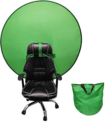 QIULAO Greenscreen Stuhl, Faltbar Und Einfach Zu Speichern Remote Arbeit Greenscreen Hintergrund, Green Screen Chair Mit Tragetasche Für Fotografie Home Office Videoaufzeichnung