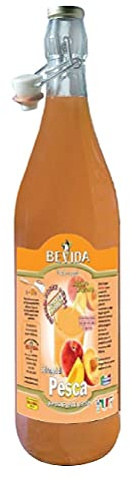 Bevida Sciroppo di Pesca Pfirsichsirup Sirup Glasflasche 1Lt Ideal für Getränke, Eis und Matsch