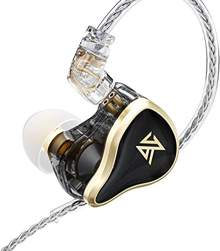 KZ ZAS 7BA+1DD Écouteurs intra-auriculaires 16 unités Technologie hybride Flagship Écouteurs avec câble 8 Core Musique Sport Écouteurs (avec micro, Noir)
