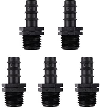FOGWOWO 5 Stück Bewässerung Schlauchverbinder Gartenschlauch Verbinder Kit Widerhaken Verbinder für Tropfbewässerung System,DN 16 auf 1/2 Kupplungen