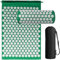 Acupressure Mat Generise Accupressure Body Mat and Pillow Set for Men & Women - Back, Neck and Muscle Pain Relief - Includes Travel Bag with Adjustable Strap (Green with White Spikes)