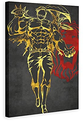 Wandkunst Dekor Escanor Sieben tödliche Sünden Leinwand Poster Schlafzimmer Büro Zimmer Dekor Geschenk Dekor Druck Bild Gemälde für Wohnzimmer Schlafzimmer Dekoration 30 x 45 cm