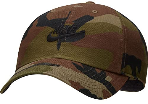 NIKE DC3996-222 U NSW H86 Futura WASH CAMO Cap Hat Unisex Mittel Olive/Schwarz 1SIZE