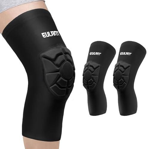 EULANT Volleyball Knieschoner für Jugendliche & Erwachsene, Elastisch Knieprotektoren mtb, Weich Dünn Knieschützer Sleeve für Handball Fussball Torwart Fahrrad (M= 31-35cm(Kniescheibe Umfang))