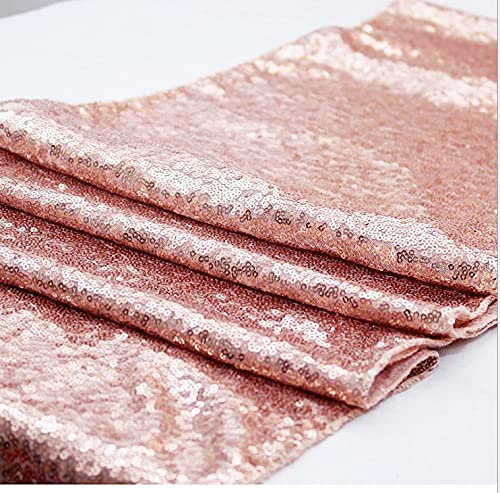 Chemin de Table Chemin de Table à Paillettes Chemin de Table de Banquet de Mariage Nappe à Paillettes (Color : Rose Gold, Size : 125x180cm)