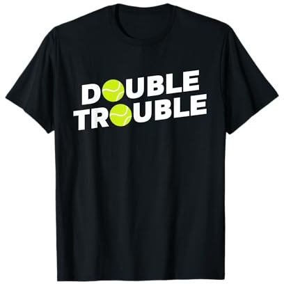 Double Trouble Lustiges Tennis-T-Shirt mit Tennisbällen T-Shirt