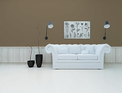 A.S. Création Leinwandbild Blumen floral im Landhausstil - Kunstdruck grau schwarz - 90x60 cm Querformat - Moderne Wanddekoration Schlafzimmer Wohnzimmer Küche - Bild auf Keilrahmen