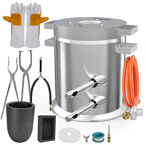 Four de fusion à double tube de 12 kg, chauffage accéléré, chauffage uniforme, kit comprend creuset, moule en fonte, pinces et gants