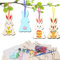 WEDNOK 24 Stück Osternhasen zum Bemalen Ostern Holz Basteln DIY Hasen Bastelset Osteranhänger Kreativsets Bastelhandwerk Osterndeko Geschenke für Mädchen Jungen Osterszeit Frühling
