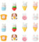 Stiesy 40Pcs 8 Styles Rabbit Slime Charms Animal Flatback Resin Cabochons Food No Hole Beads Bulk for Nail Crafting Hair Clips Accessories