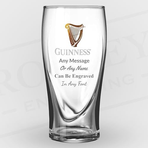 Personalised Guinness Gravity Glass Pint Beer Lager Glass Engraved with Any Message or Name | Gift for Birthday, Father's Day, Anniversary